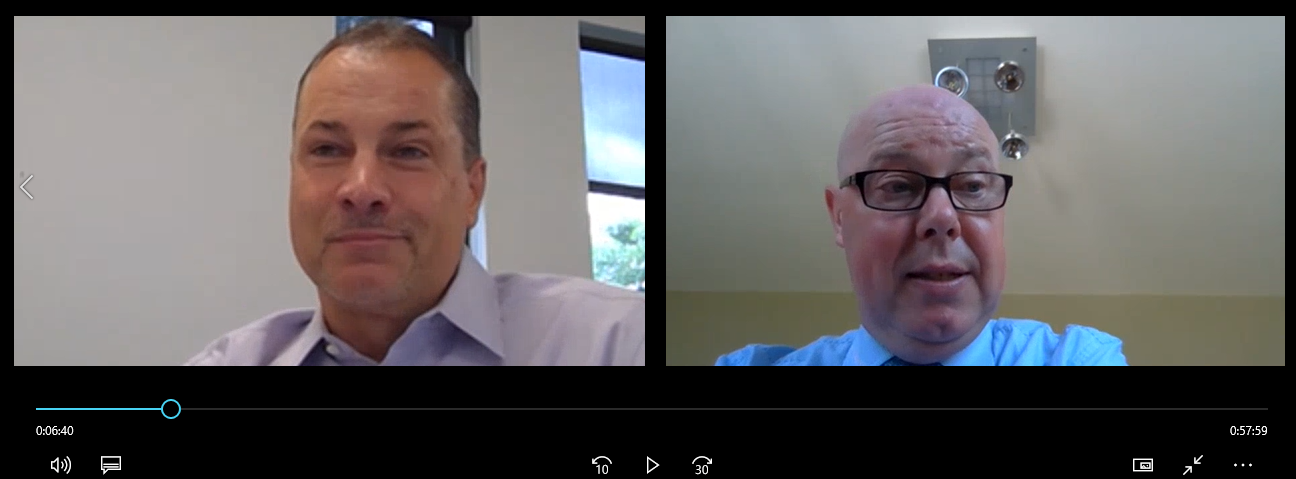 Bart Devos and Ed LaForge during their videoconference